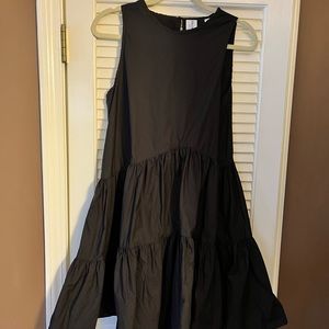 Collusion Mini Black sleeveless drop waist tiered Dress Size 4